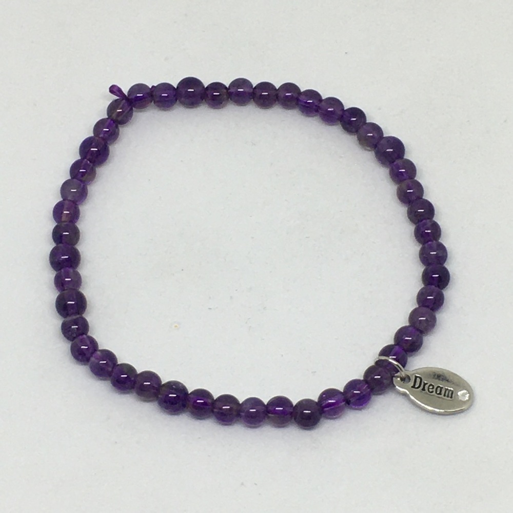 Amethyst Seed Bracelet With Dream Charm